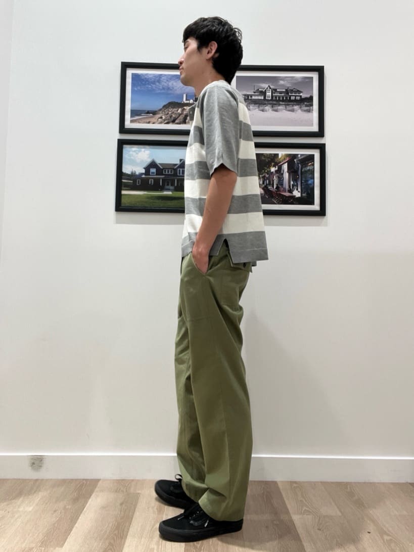 oikawaさんの「Dessin｜【ユニセックス/洗える】ボーダーニットポロシャツ」を使ったコーディネート