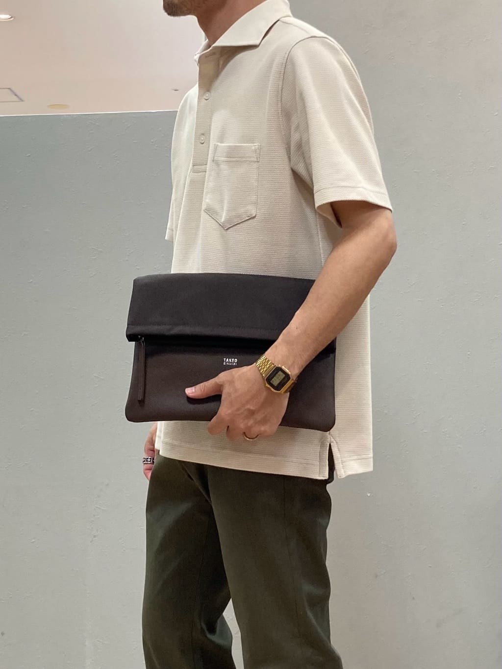 シュンさんの「TAKEO KIKUCHI｜【抗菌防臭／9色5サイズ展開】ハニカムメランジ ポロシャツ」を使ったコーディネート