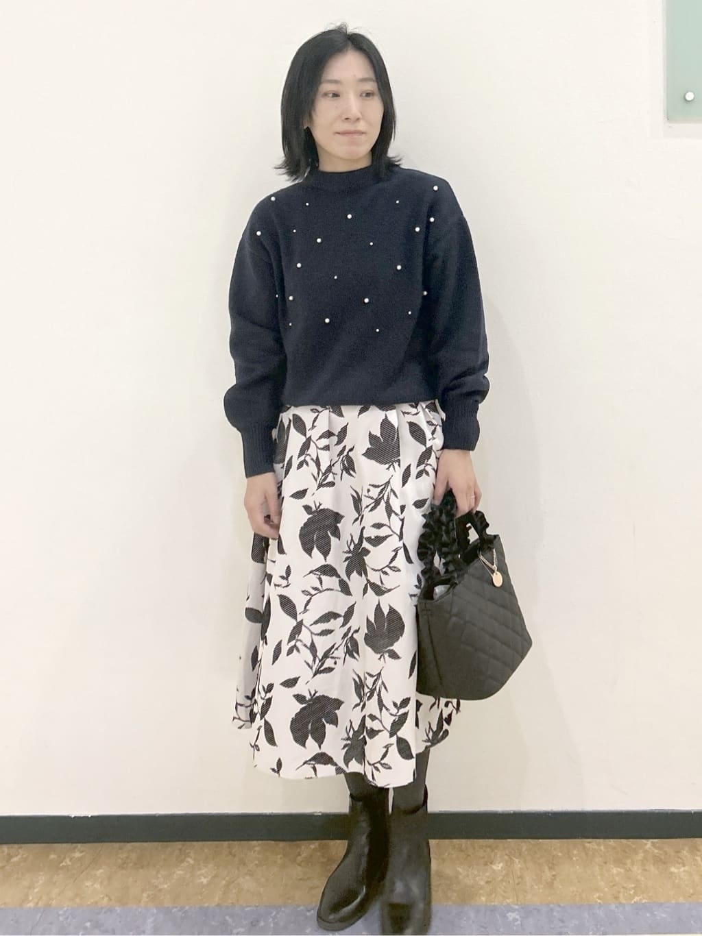su.さんの「index｜フェイクパールふわふわニット【洗濯機OK】」を使ったコーディネート