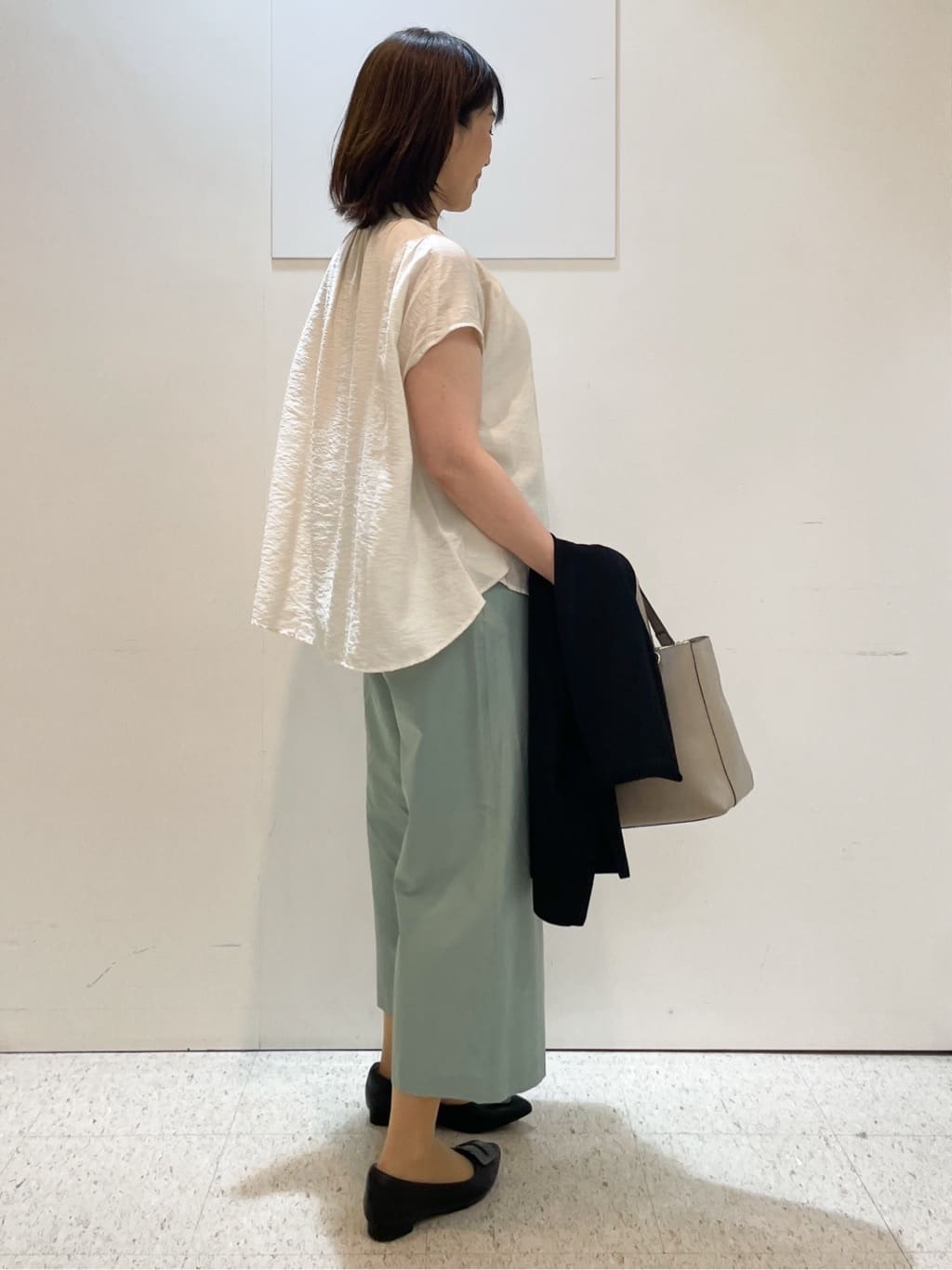 めいさんの「Reflect｜【お腹・腰周りすっきり見え◎】ストレッチワイドクロップドパンツ」を使ったコーディネート