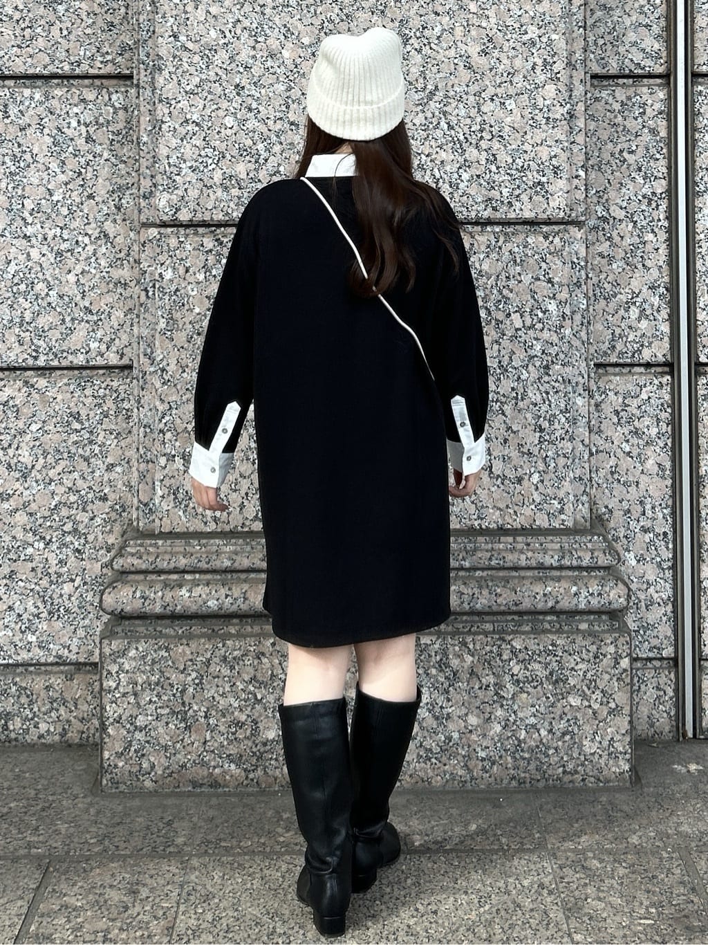 sayaさんの「OPAQUE.CLIP｜ロゴ入りリブニットワッチ」を使ったコーディネート