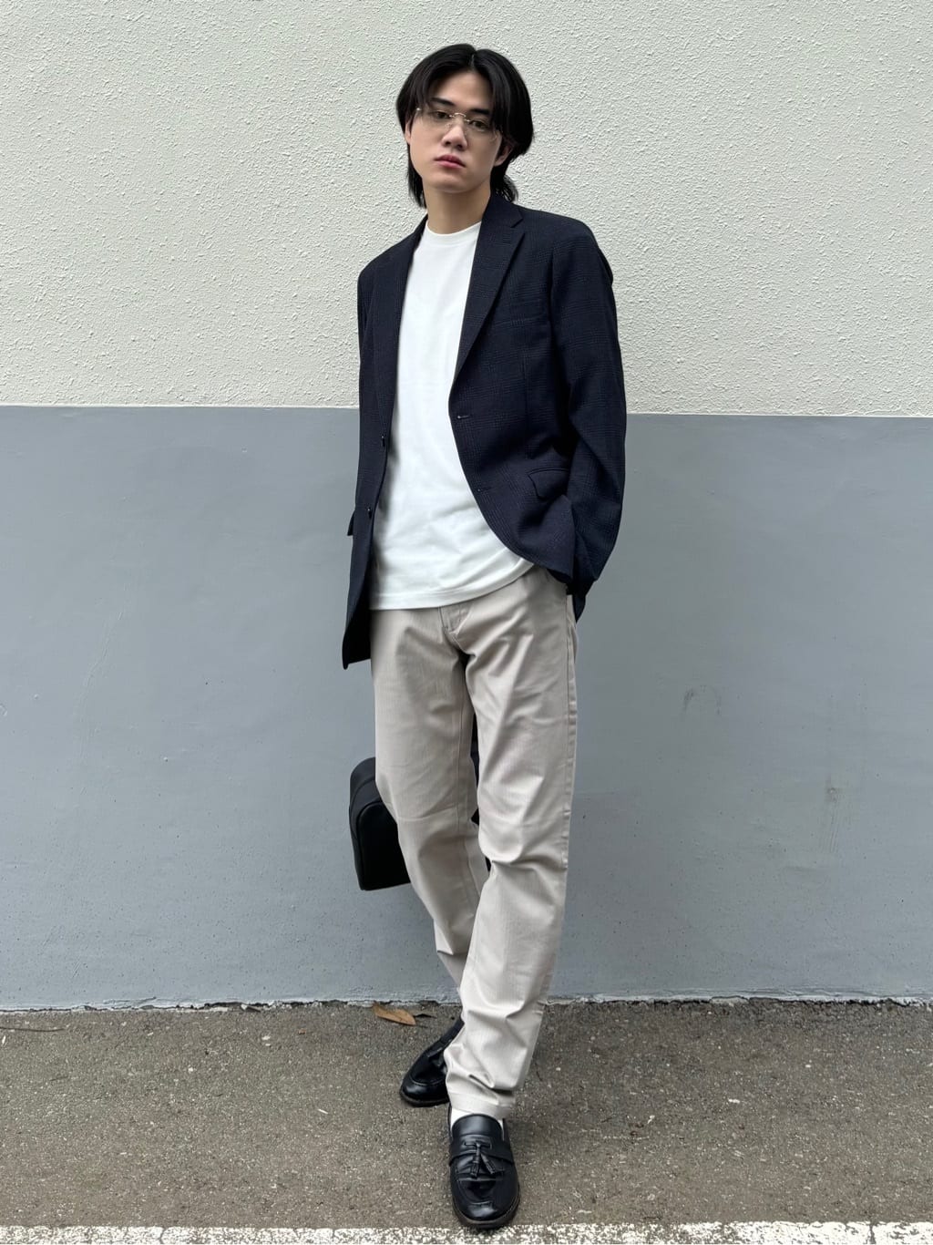 うらしーさんの「THE SHOP TK｜【オールシーズン穿ける！】7DAYSストレッチへリンボンパンツ　ON&hArr;OFF兼用」を使ったコーディネート