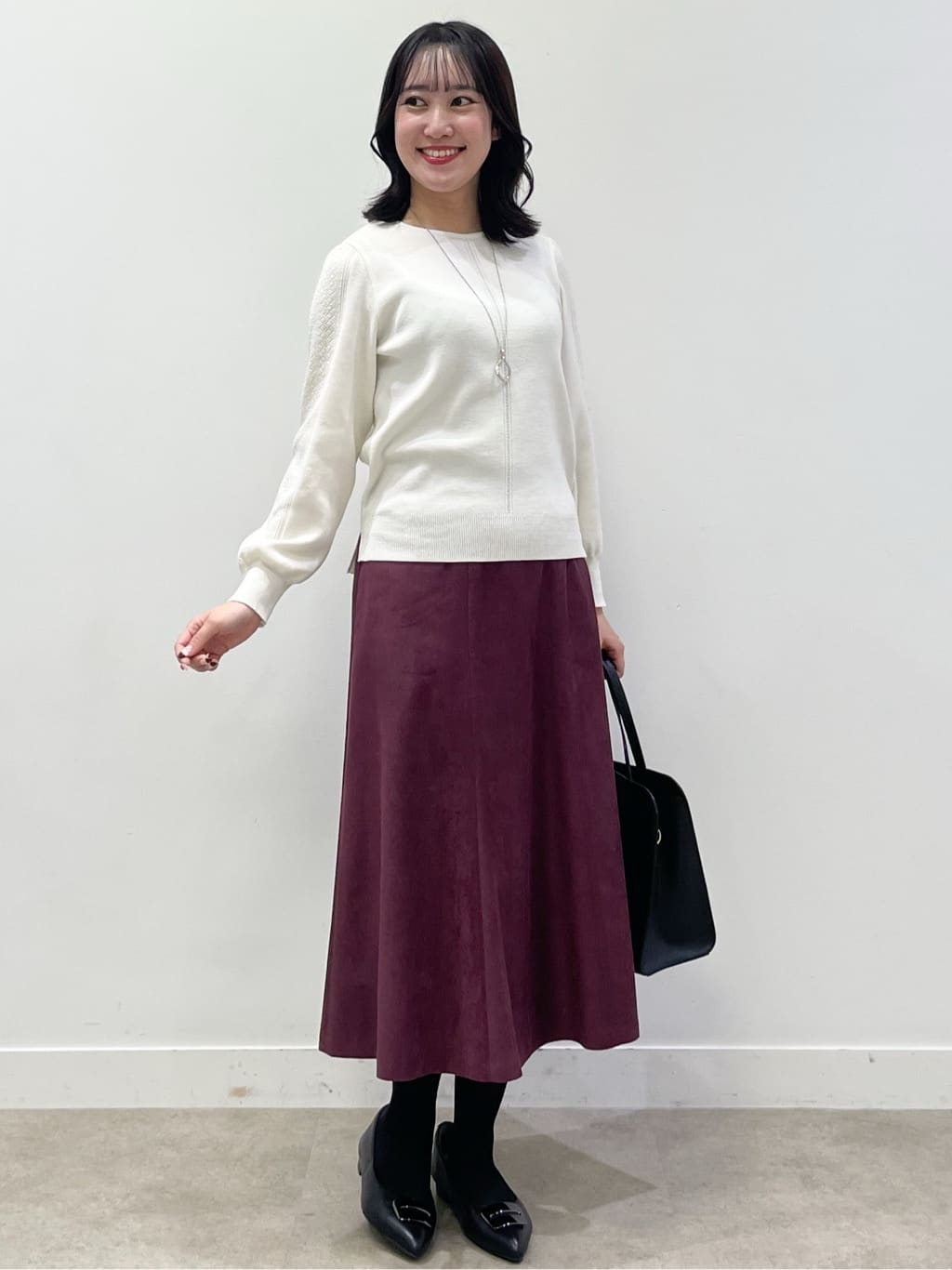 yukariさんの「Reflect｜【選べる8色／スカートにもパンツにも◎】ウール混ボートネックニット」を使ったコーディネート