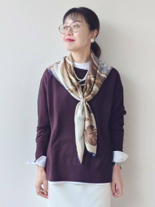 MUTSUKOさんの「UNTITLED｜【8色展開/体型カバー】魅せるタイムレスニット」を使ったコーディネート