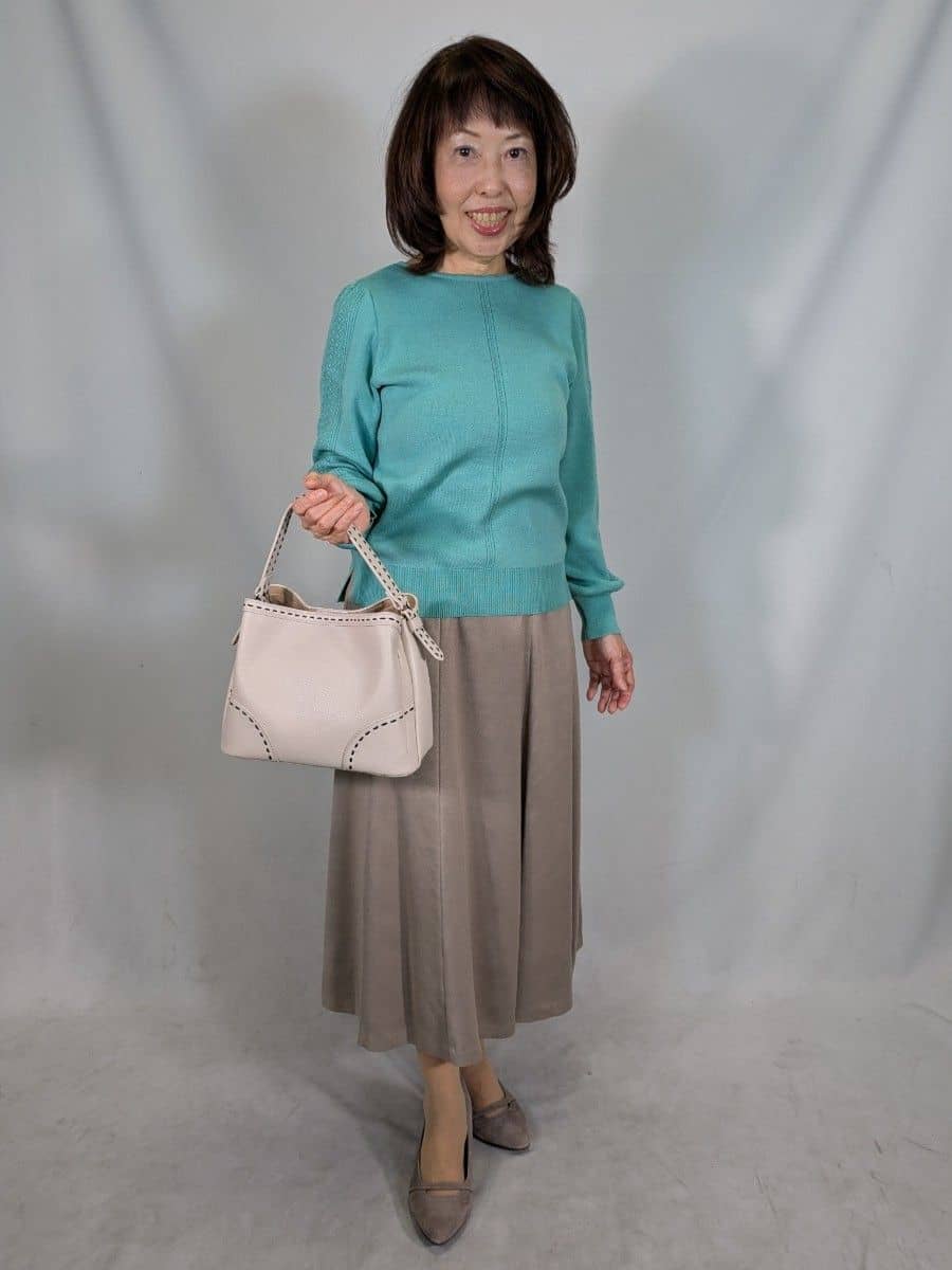 k.kazunoさんの「Reflect｜【選べる8色／スカートにもパンツにも◎】ウール混ボートネックニット」を使ったコーディネート