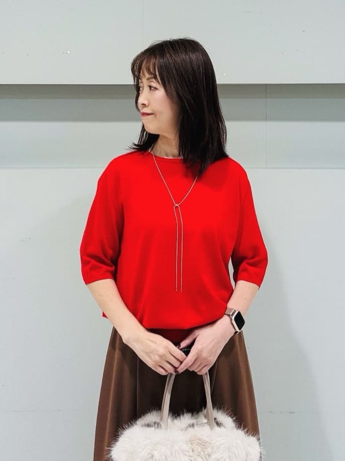 makiさんの「UNTITLED｜【セットアップ可/後ろウエストゴム】リラクパウダースカート」を使ったコーディネート