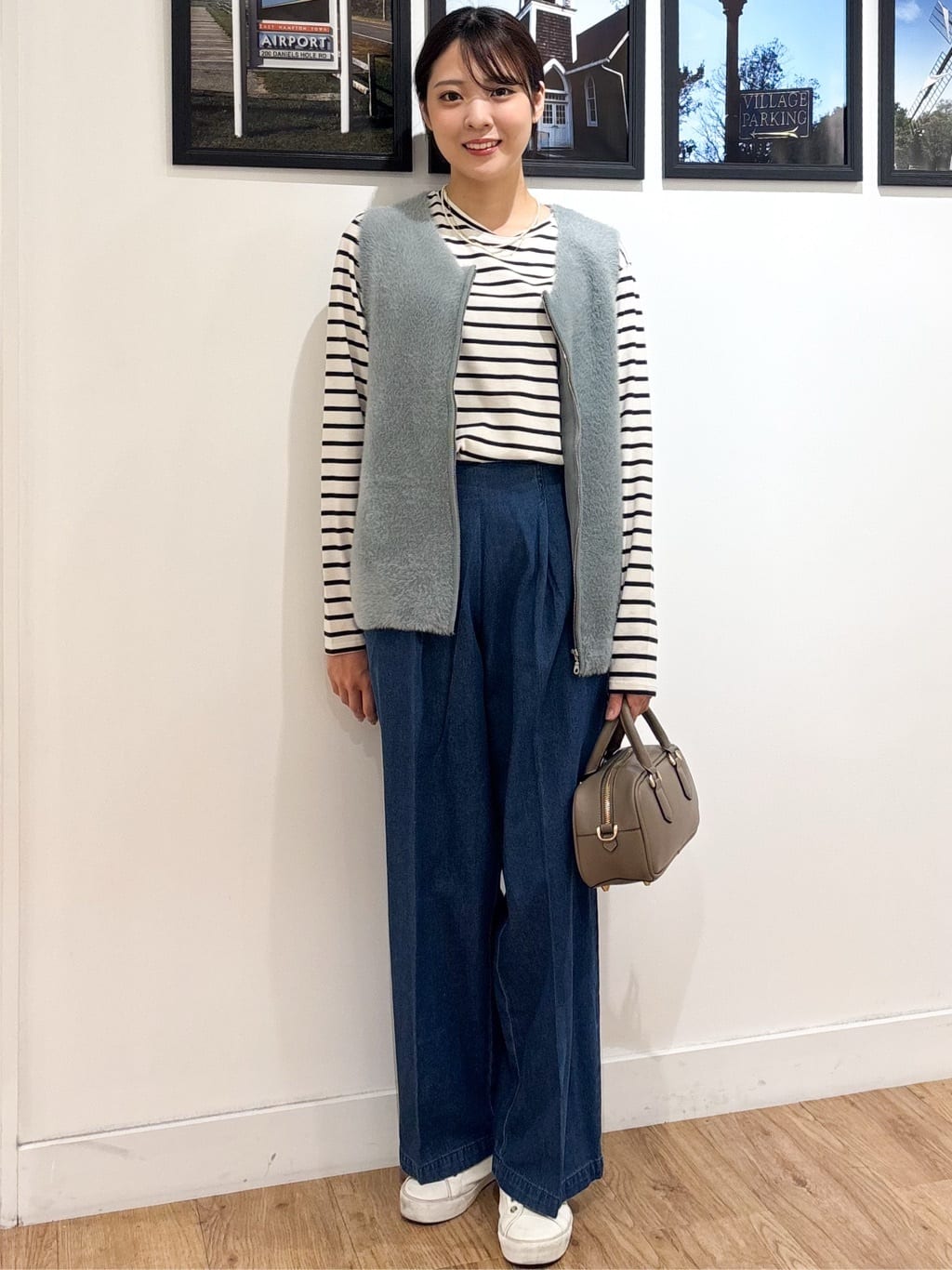 Ririkaさんの「Dessin｜【洗える】ファーヤーンジップジレ」を使ったコーディネート