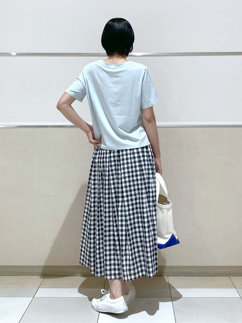 eriko さんの「Dessin｜【洗える】映えチェック柄ギャザースカート」を使ったコーディネート
