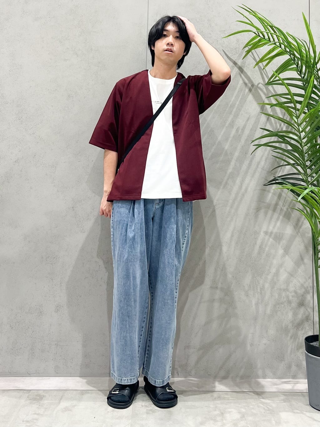 SHI-MAさんの「THE SHOP TK｜五分袖カーディガン+半袖Tシャツセットアイテム 洗濯機OK」を使ったコーディネート