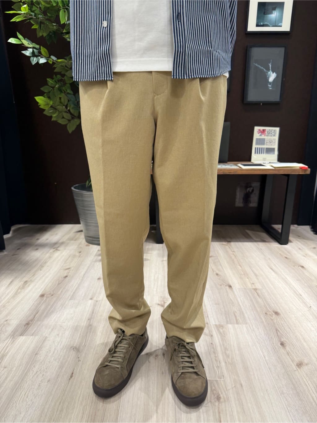 Shoさんの「TAKEO KIKUCHI｜【COOL CITY WEAR】ストライプジャージ ボタンダウンシャツ /接触冷感」を使ったコーディネート
