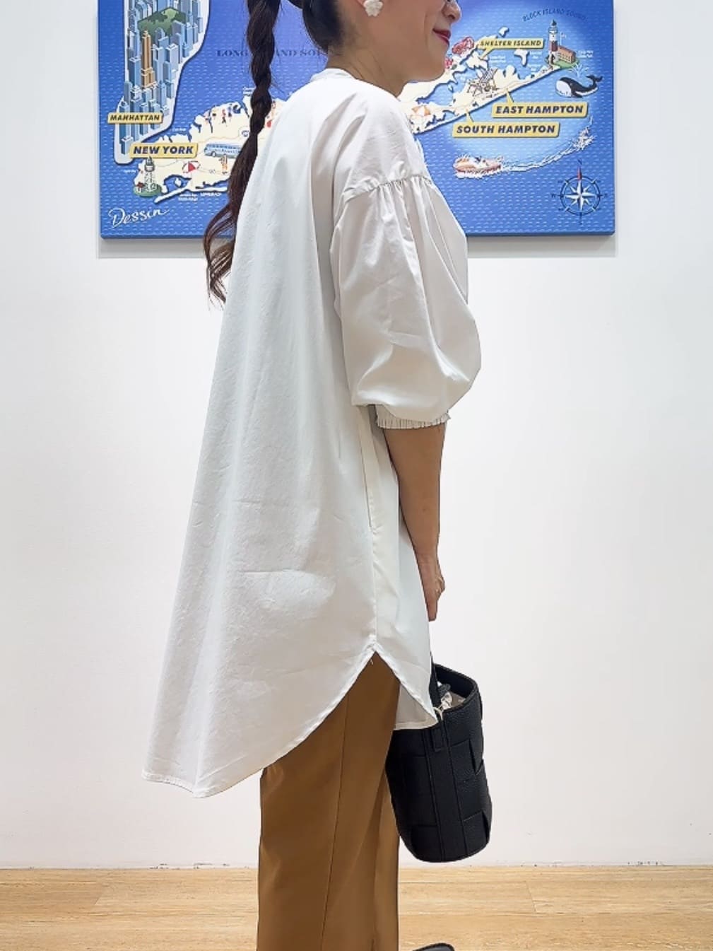 Yasucoさんの「Dessin｜【洗える】ラグランスリーブチュニックシャツ」を使ったコーディネート