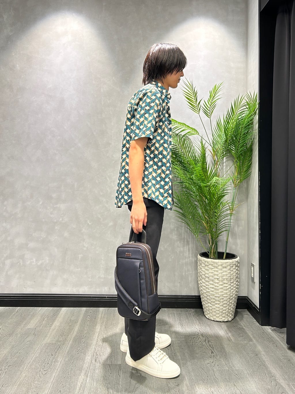 ruiさんの「TAKEO KIKUCHI｜【COOL CITY WEAR】籠目アート柄 サッカーシャツ /通気性」を使ったコーディネート