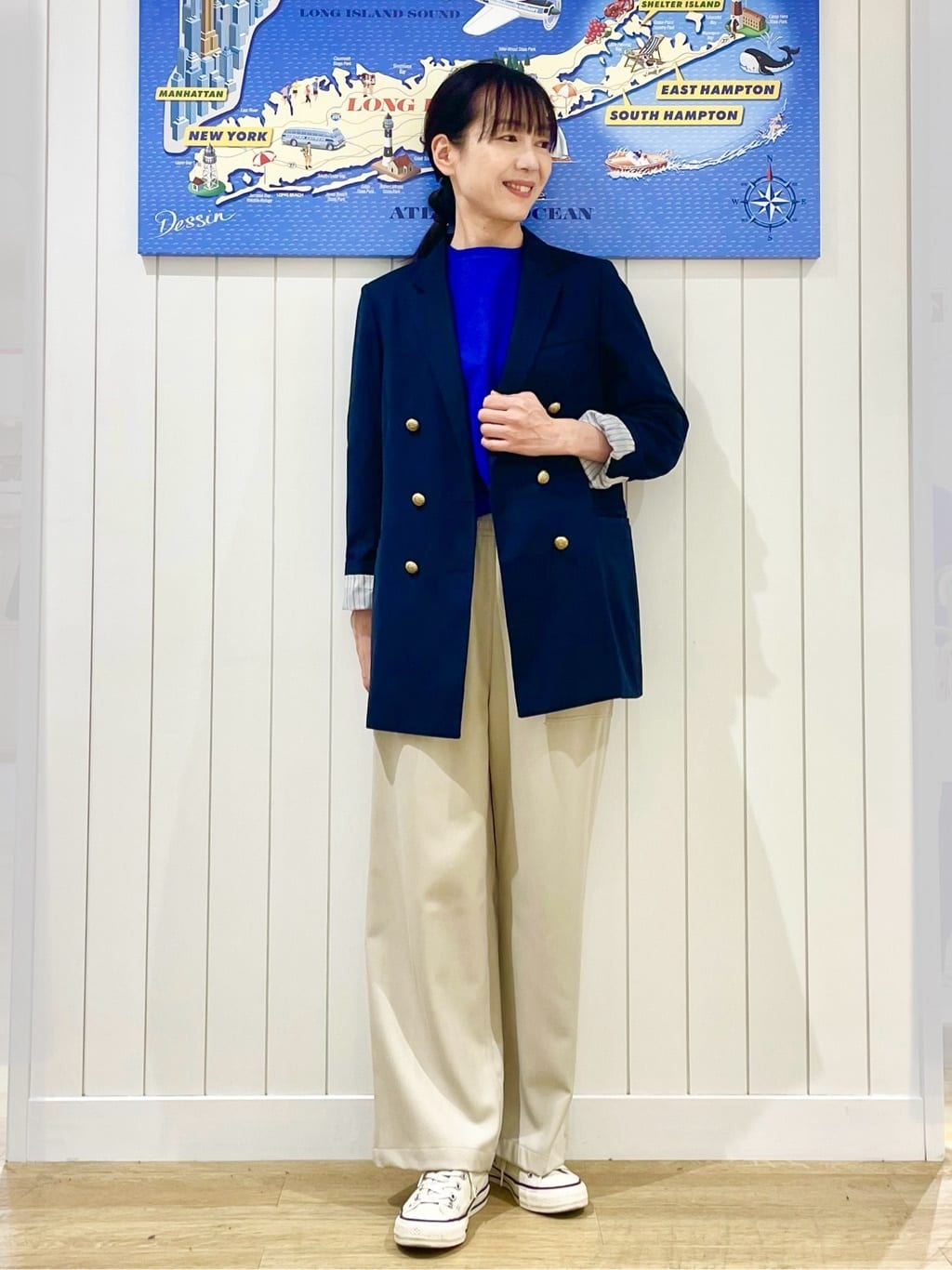 uwatokoさんの「Dessin｜【360度可愛い・洗える】バックヘンリーカットソー」を使ったコーディネート
