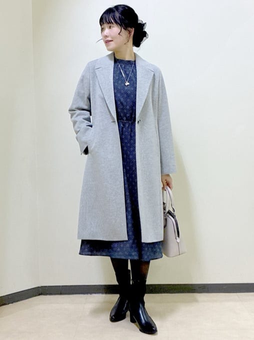  beni_gingerさんの「Reflect｜【きちんと見え／通勤／セレモニーにおすすめ◎】ドット&times;ダイヤ柄ワンピース」を使ったコーディネート