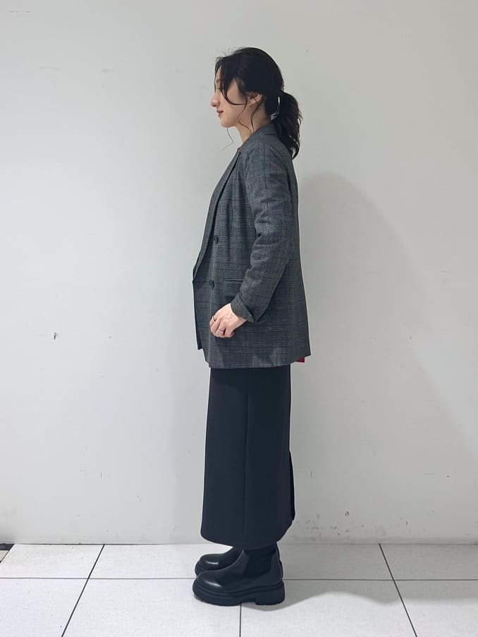 そんさんの「INDIVI｜【洗える／オンオフ】チェック柄ダブルジャケット」を使ったコーディネート