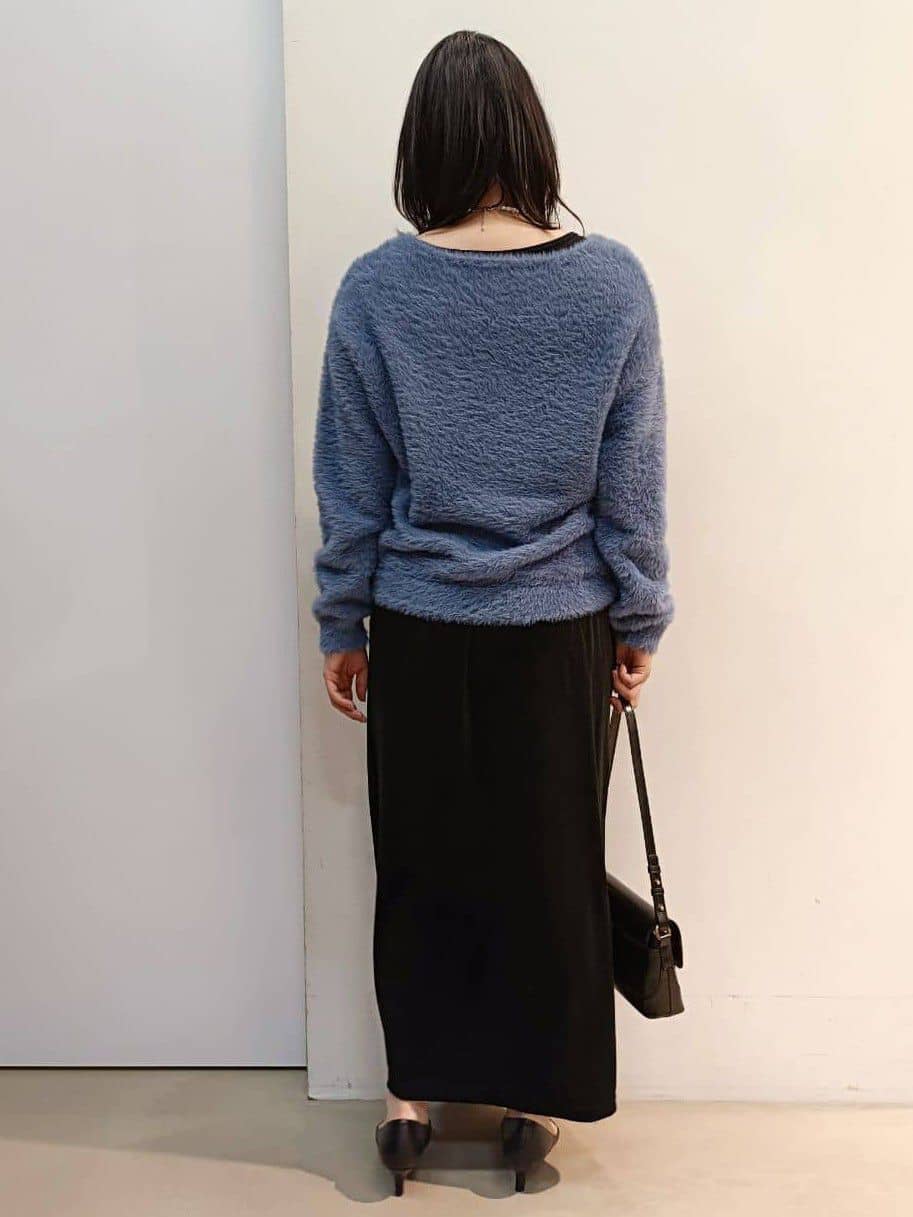 あんさんの「THE SHOP TK｜【華やかで柔らか】ふわふわフェザーニット/洗える・前後2WAY」を使ったコーディネート