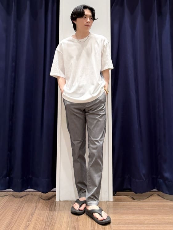 Tightさんの「THE SHOP TK｜エシカルブロード切替Tシャツ 洗濯機OK」を使ったコーディネート