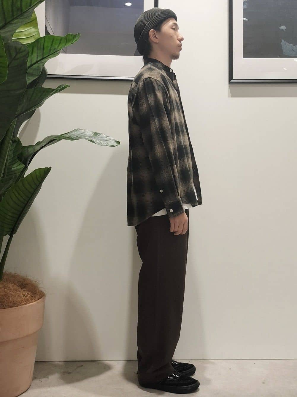 takutoさんの「THE SHOP TK｜オンブレーチェックバンドカラーシャツ 【洗濯機OK】」を使ったコーディネート