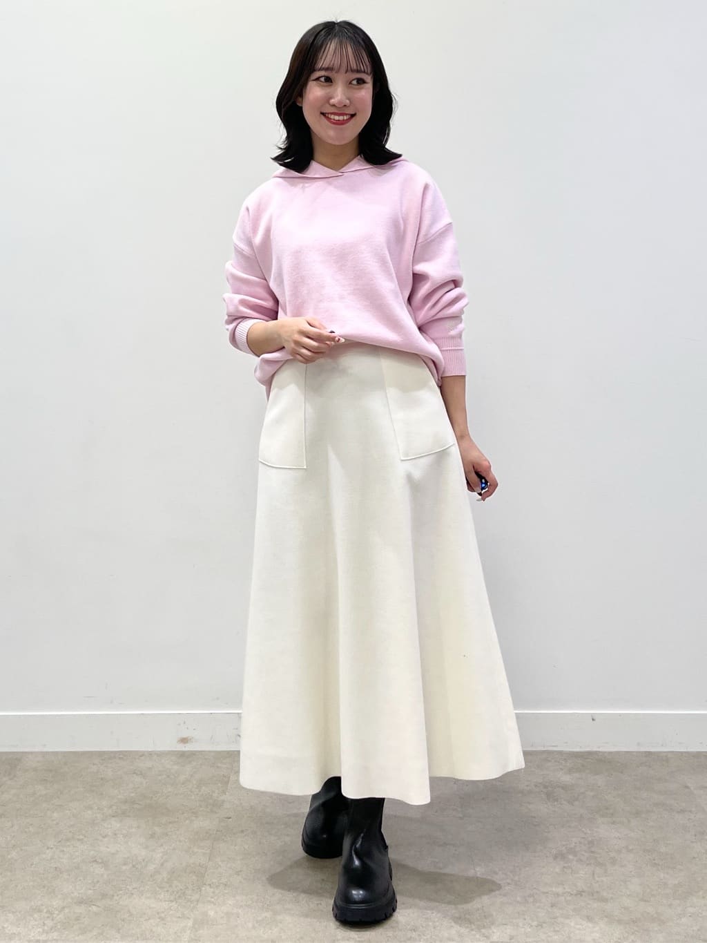 yukariさんの「Dessin｜【洗える／体型カバー】ちょうどいいニットパーカ」を使ったコーディネート