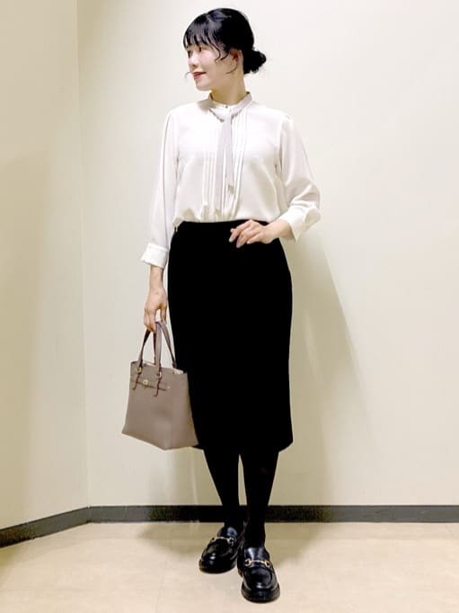  beni_gingerさんの「Reflect｜【配色ボウタイ付き】八分袖ジョーゼットブラウス」を使ったコーディネート