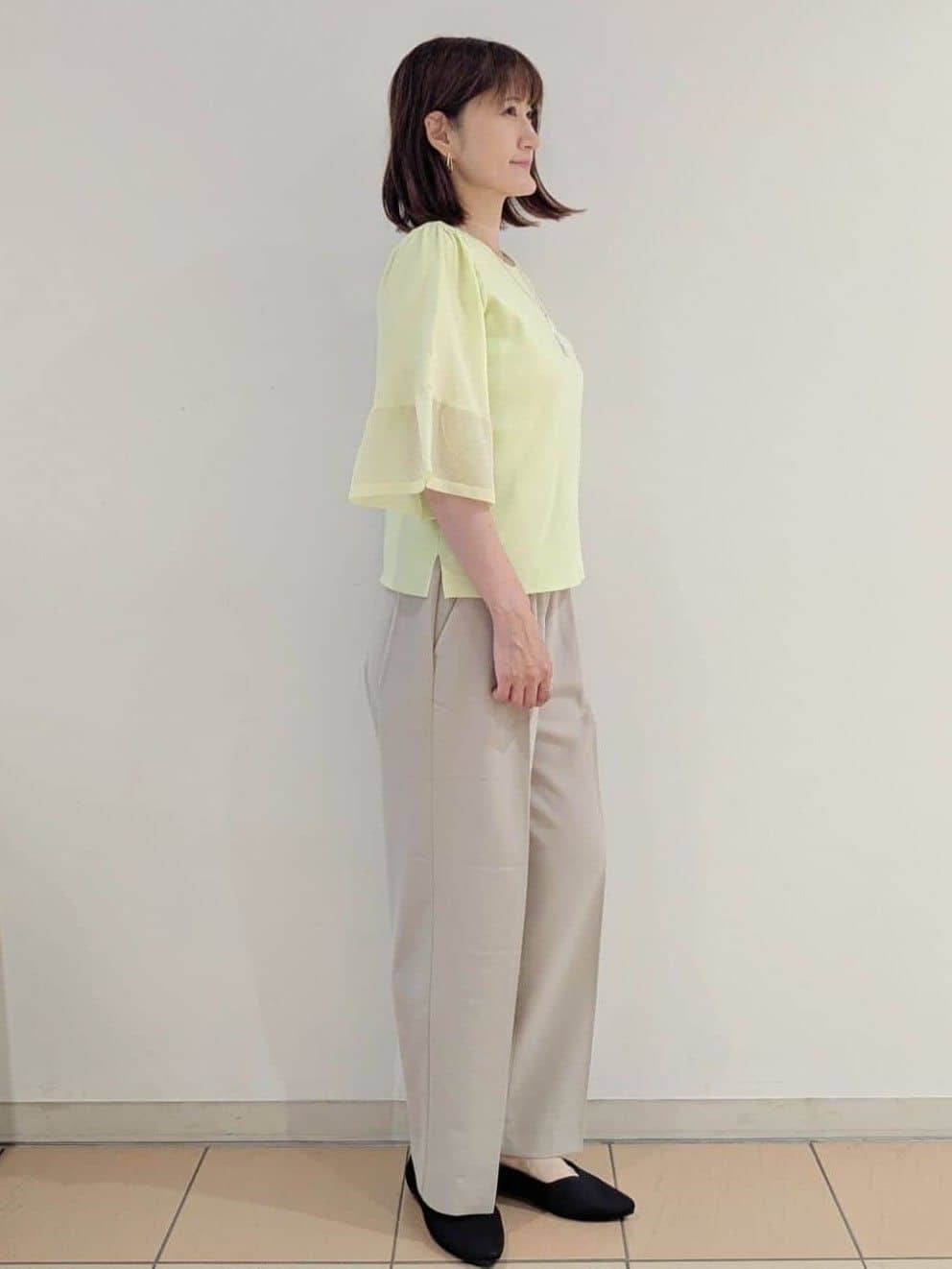Miさんの「OPAQUE.CLIP｜《5色展開》シアーフレアスリーブニット【洗濯機洗い可】」を使ったコーディネート