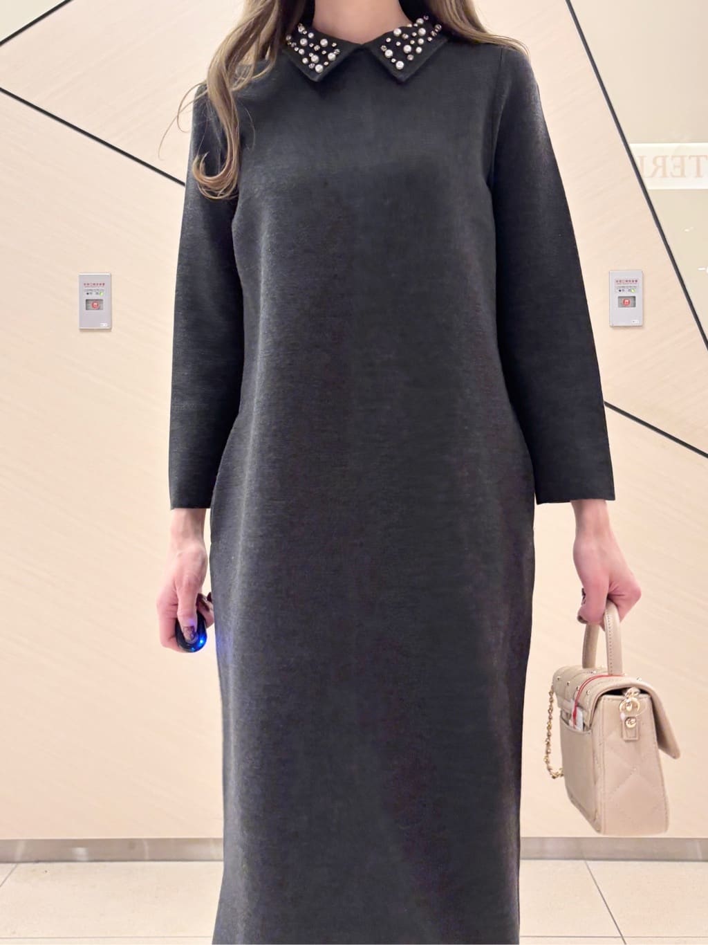 清水夏姫さんの「DRESSTERIOR｜キルテッドショルダーバッグ」を使ったコーディネート