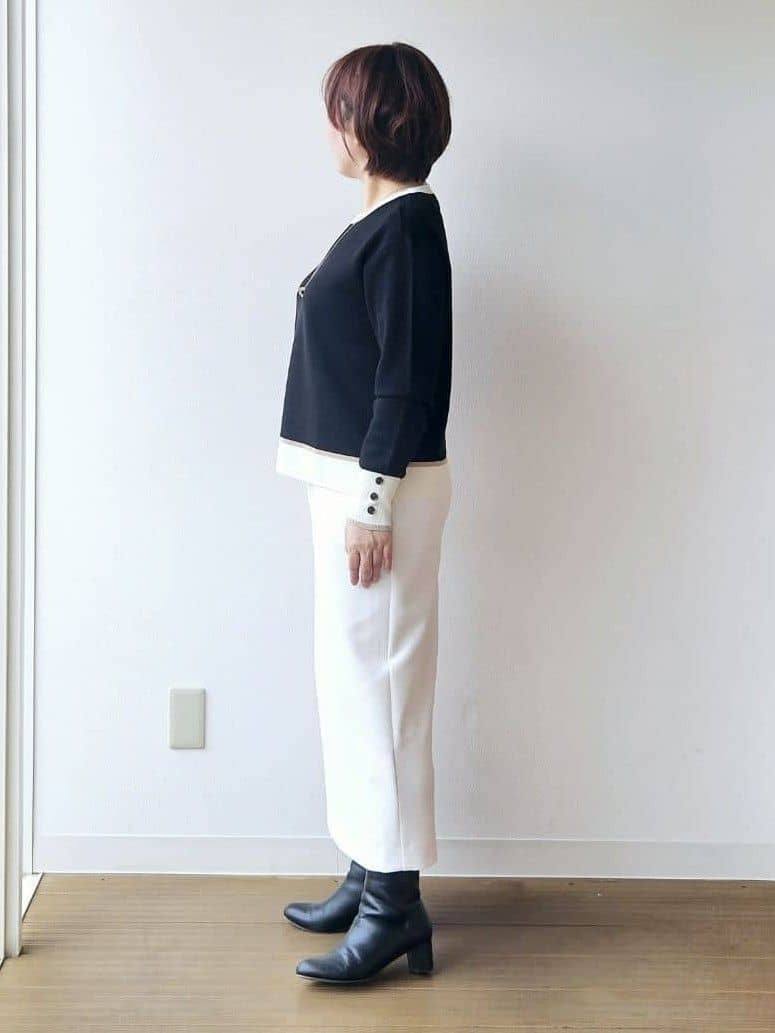 やじまさんの「UNTITLED｜【アンサンブル可/ジャケット風】ウールミラノリブカーディガン」を使ったコーディネート