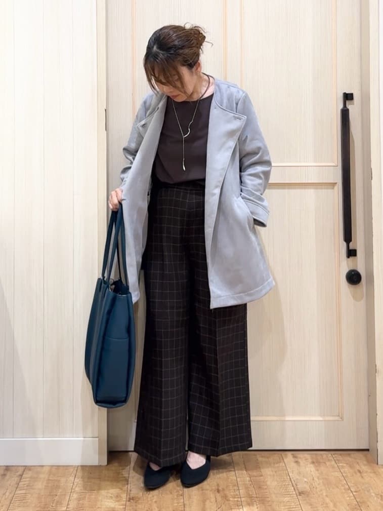 Y O k Oさんの「SHOO･LA･RUE｜【S-LL】上品さを纏う やわらかフェイクスエード ミドル丈ブルゾン」を使ったコーディネート