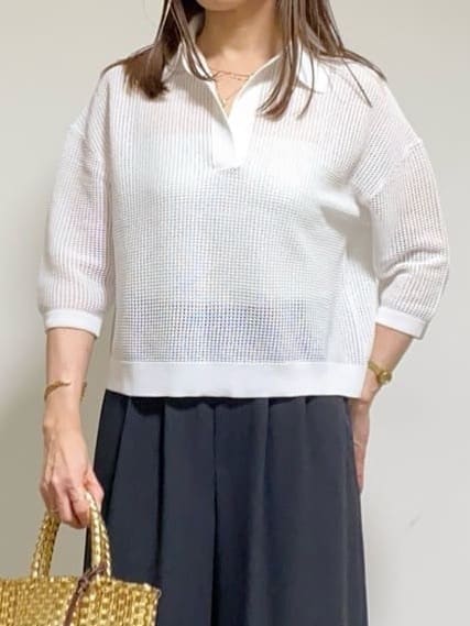 tomoさんの「UNTITLED｜メタリックメッシュトート」を使ったコーディネート