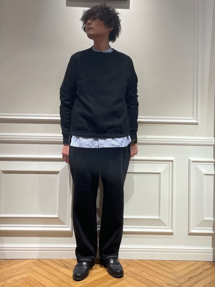 橋本さんの「DRESSTERIOR｜【干場義雅&times;DRESSTERIOR】バックフリース プルオーバー」を使ったコーディネート