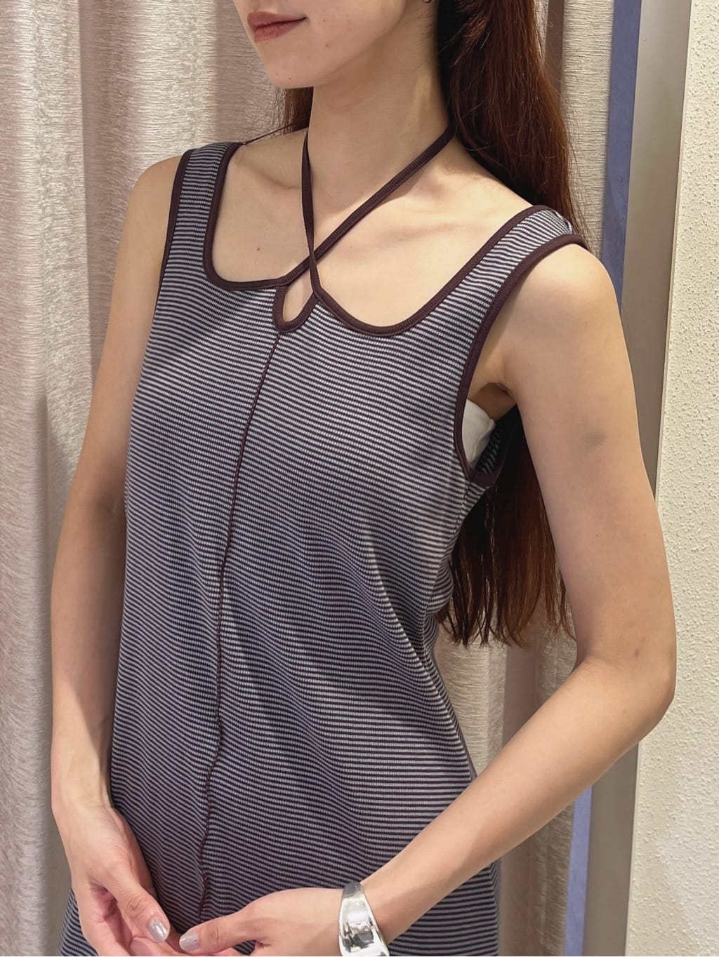 Rielさんの「CODE A｜【Cup-in】chic border jersey dress」を使ったコーディネート