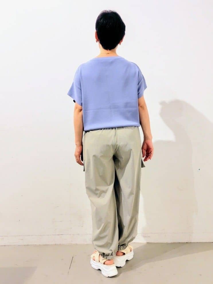 kodamaさんの「THE SHOP TK｜さらさらフレアスリーブサマーニット【毛玉になりにくい/UV/洗濯機OK】」を使ったコーディネート