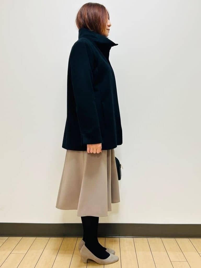 miiiさんの「Reflect｜【SS-4Lサイズ／衿が顔に当たらない◎】スタンドネックミドルコート」を使ったコーディネート
