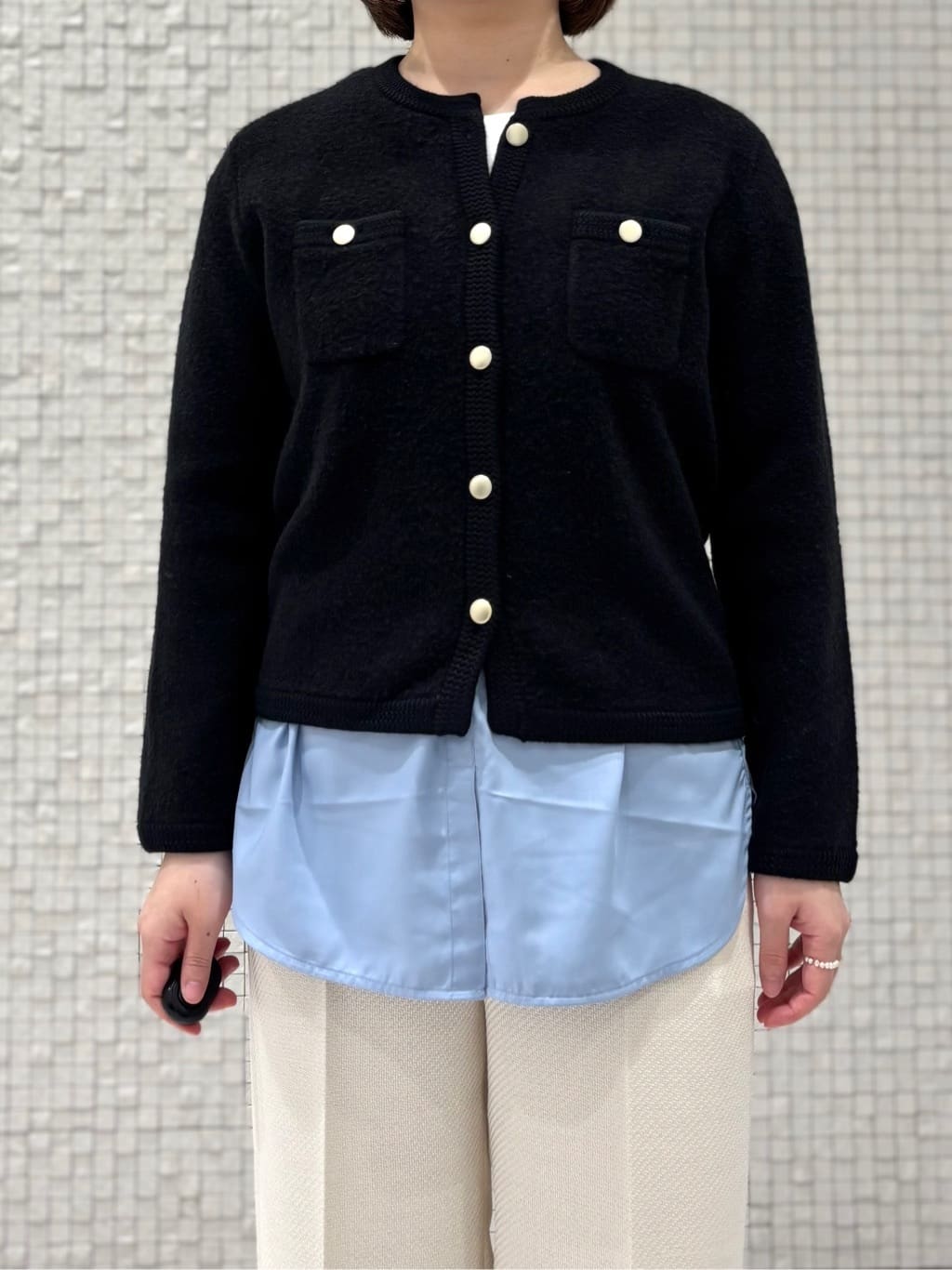sakuさんの「INDIVI｜【コットン】シャツ切り替えカットソー」を使ったコーディネート