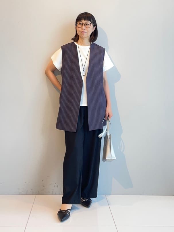 murayamaさんの「INDIVI｜【洗える／UVケア／SETUP可能】ドロストワイドパンツ」を使ったコーディネート