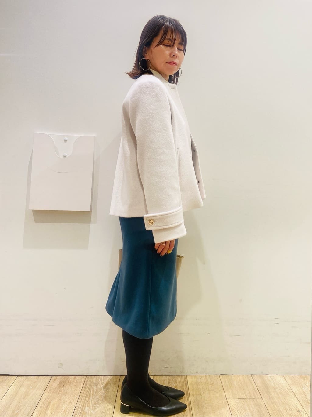 YUKOさんの「index｜ビジュークルーネックカーディガン【洗濯機OK】」を使ったコーディネート