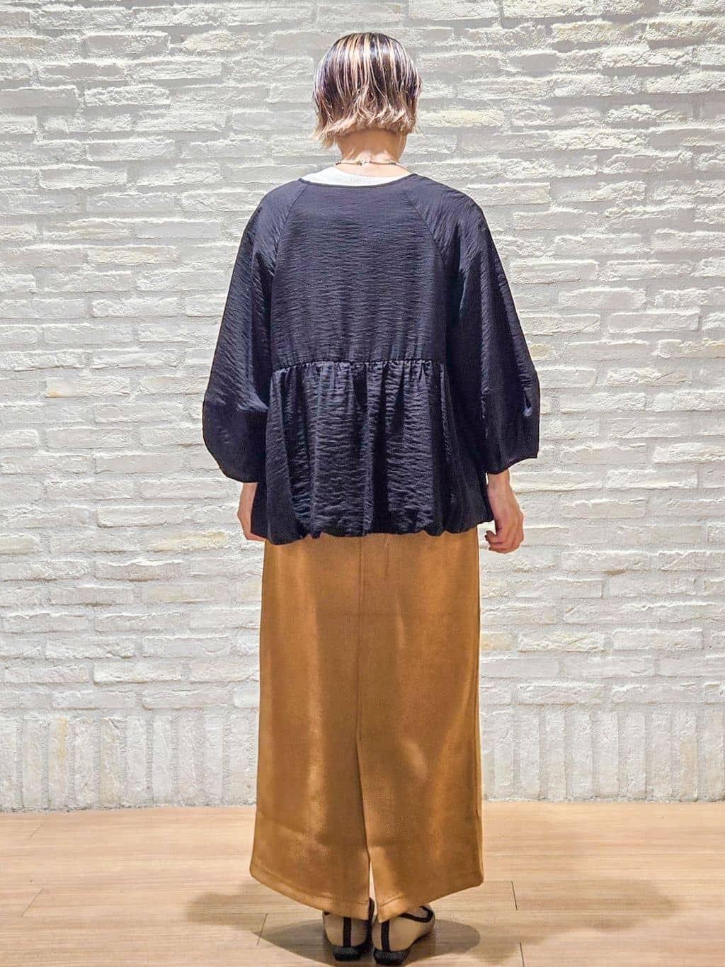 yoshimiさんの「OPAQUE.CLIP｜シアーバルーンペプラムブルゾン【洗える】」を使ったコーディネート