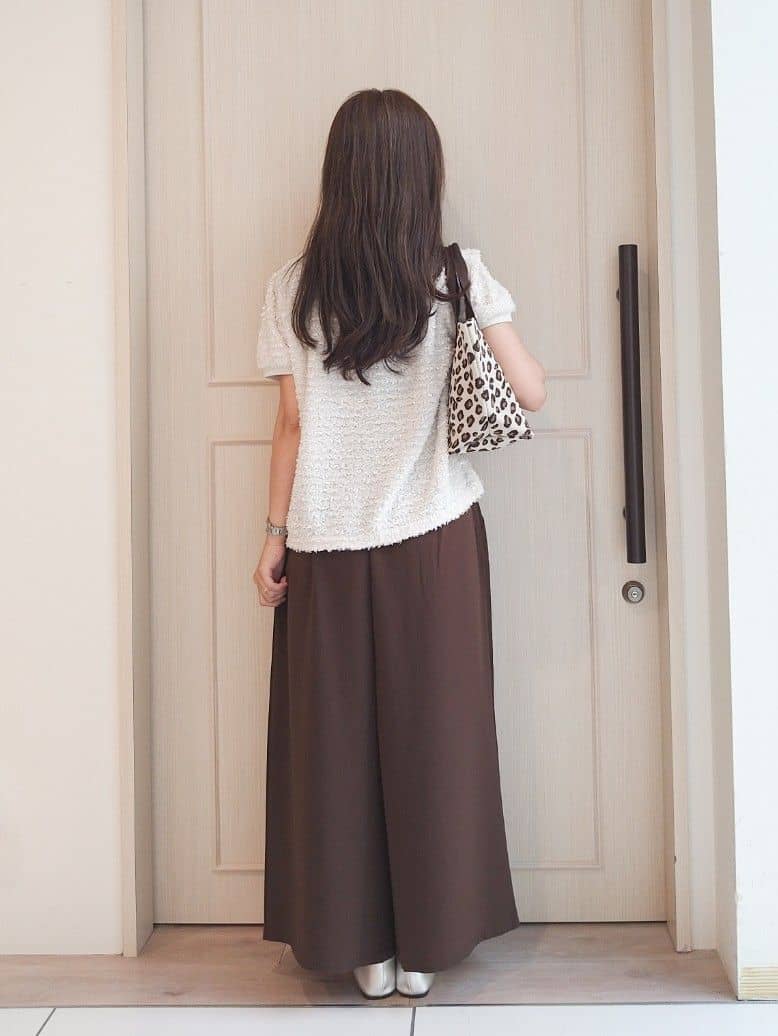 mi-saさんの「SHOO･LA･RUE｜【S-LL】大人も着やすい愛らしさ リボンヤーン半袖トップス」を使ったコーディネート
