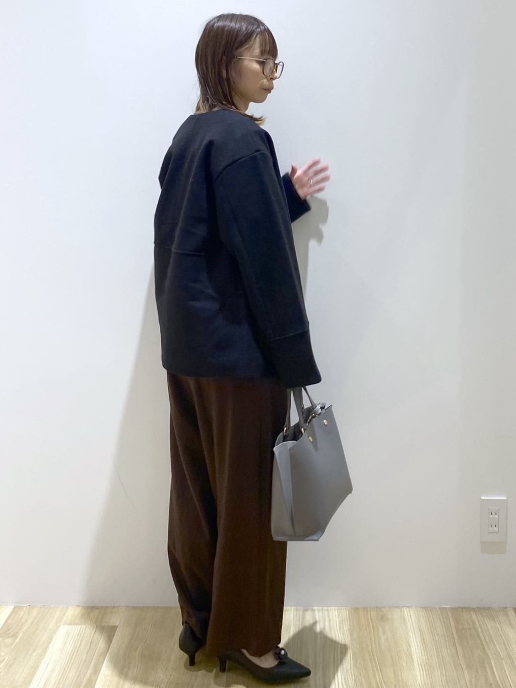 えりさんの「OPAQUE.CLIP｜ウールライクメルトンノーカラーコート【洗濯機洗い可】」を使ったコーディネート