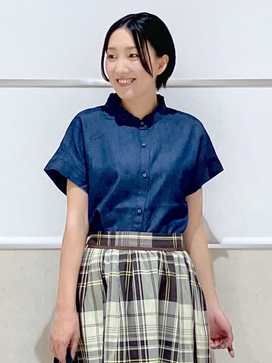 eriko さんの「Dessin｜【洗える】映えチェック柄ギャザースカート」を使ったコーディネート