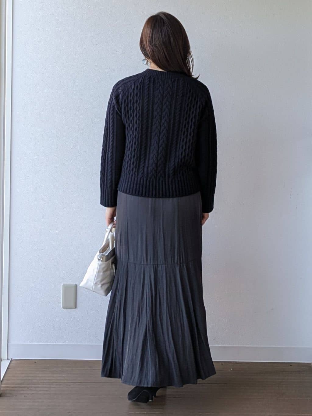 なみきさんの「UNTITLED｜【洗える】スポンディッシュ ケーブル柄ニット」を使ったコーディネート