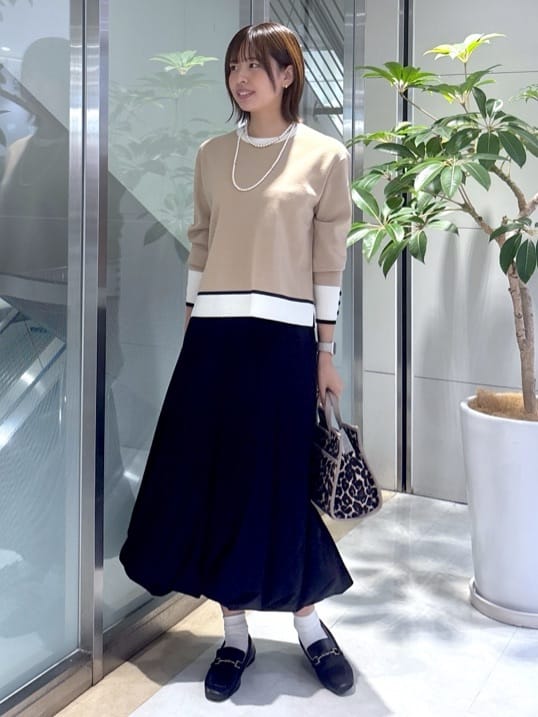 yukaさんの「UNTITLED｜【アンサンブル可/洗える】ウールミラノリブニット」を使ったコーディネート