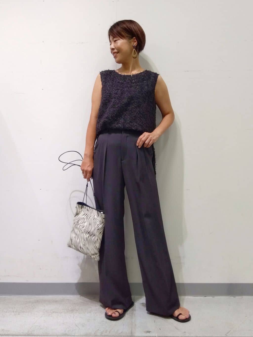 Kさんの「INDIVI｜【着心地◎！】タックワイドパンツ」を使ったコーディネート