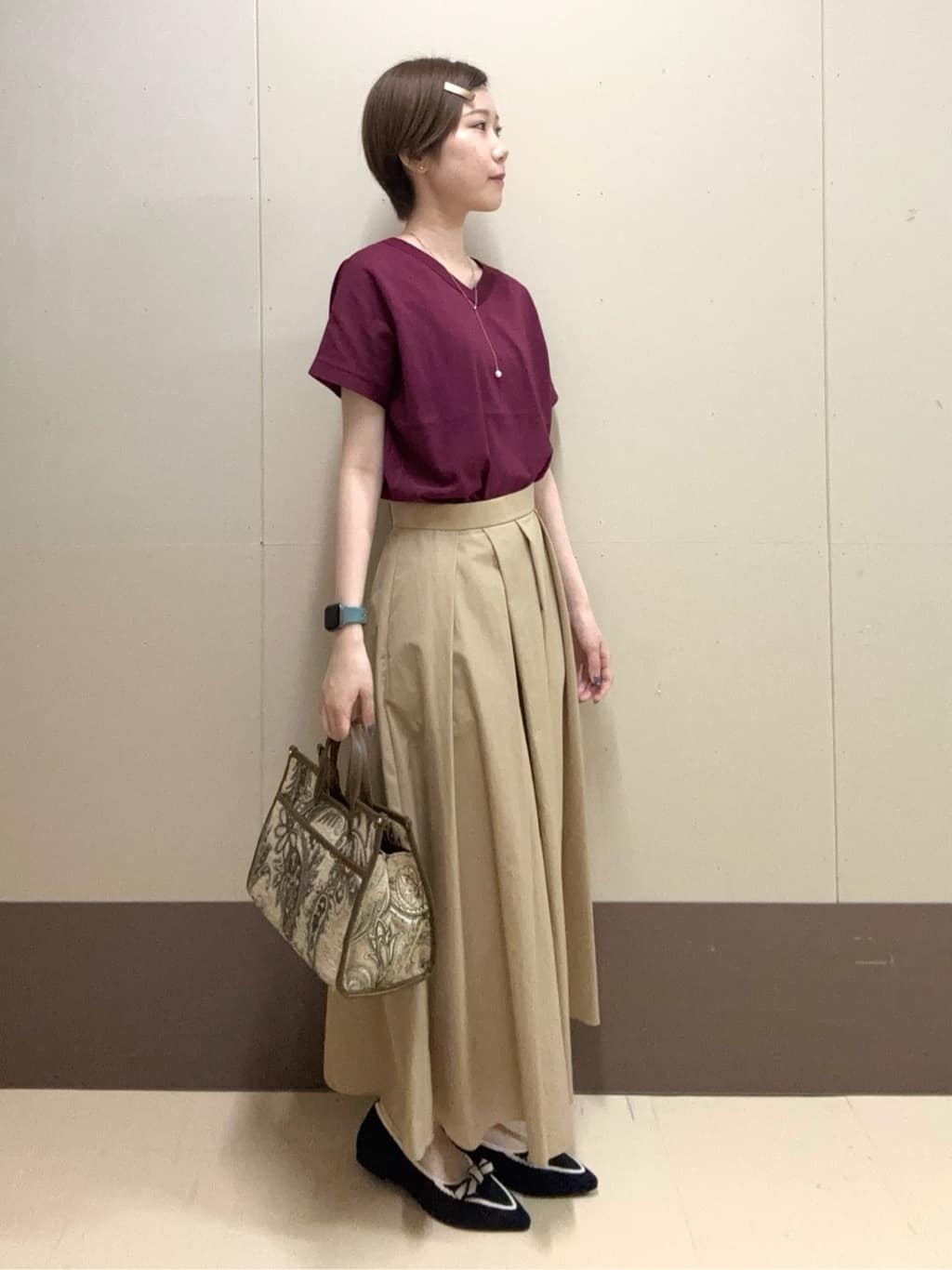 mioさんの「UNTITLED｜【洗える！快適！】リサイクルニットリボンパンプス」を使ったコーディネート