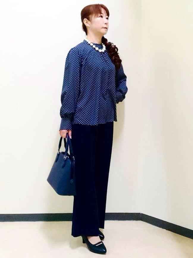 花さんの「Reflect｜【SS-4Lサイズ】ドットプリントブラウス」を使ったコーディネート