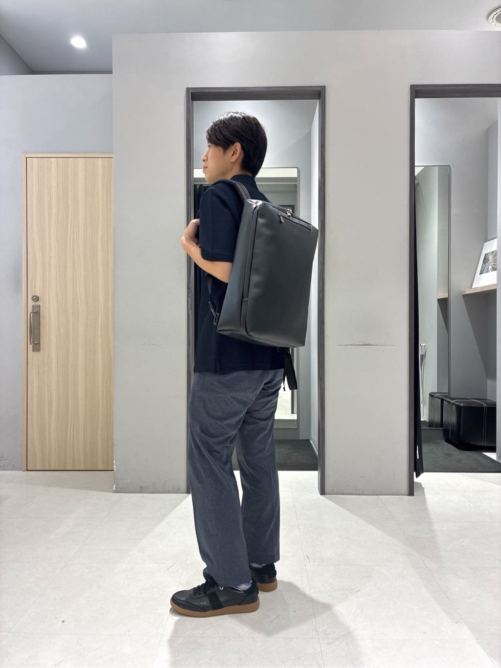 わいずみさんの「TAKEO KIKUCHI｜【抗菌防臭／9色5サイズ展開】ハニカムメランジ ポロシャツ」を使ったコーディネート