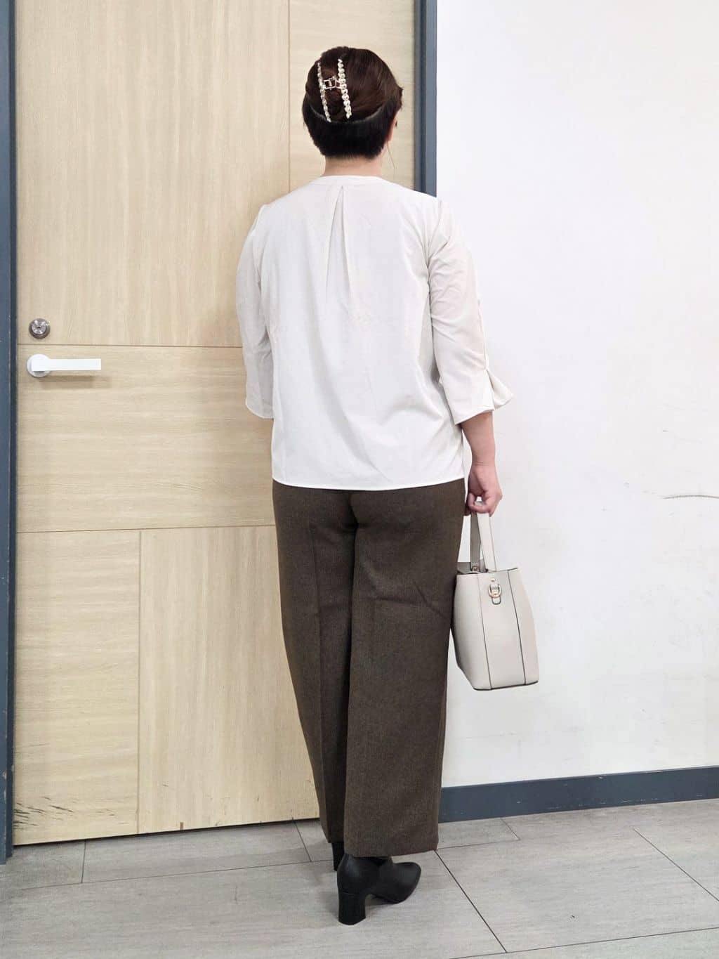 にゃみさんの「grove｜【洗える】着回し優秀！フラップポケットワイドパンツ」を使ったコーディネート