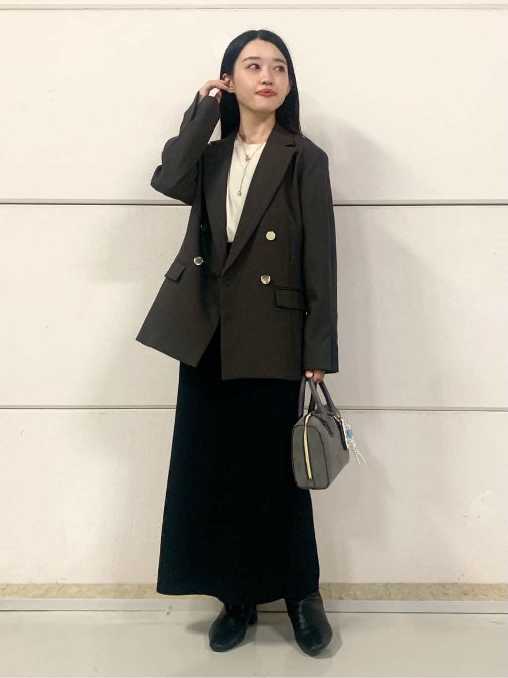 sahoさんの「THE SHOP TK｜【今羽織るなら】ダブルブレストジャケット【セットアップ可/洗える】」を使ったコーディネート
