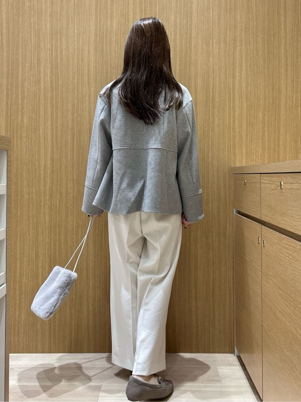 maiさんの「OPAQUE.CLIP｜ウールライクメルトンノーカラーコート【洗濯機洗い可】」を使ったコーディネート