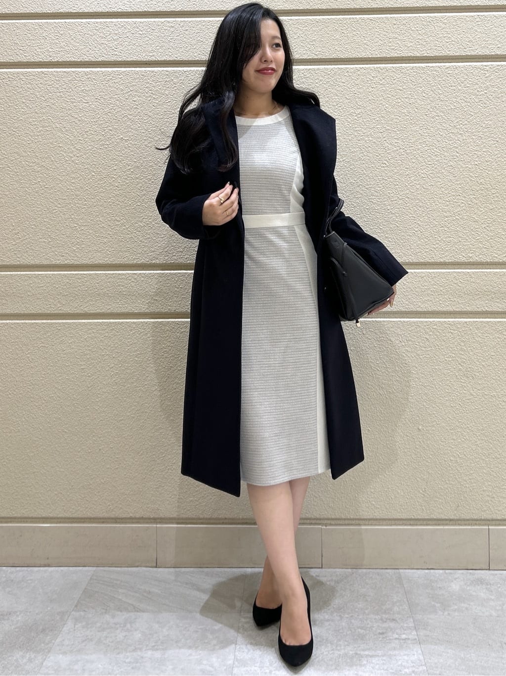 Momokaさんの「COUP DE CHANCE｜【日本製／ラメ混】ジャージ素材タイトシルエットワンピース」を使ったコーディネート